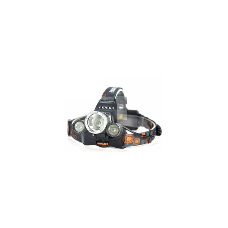 Lanterna cabeça T6+R5 3 leds 3200LM