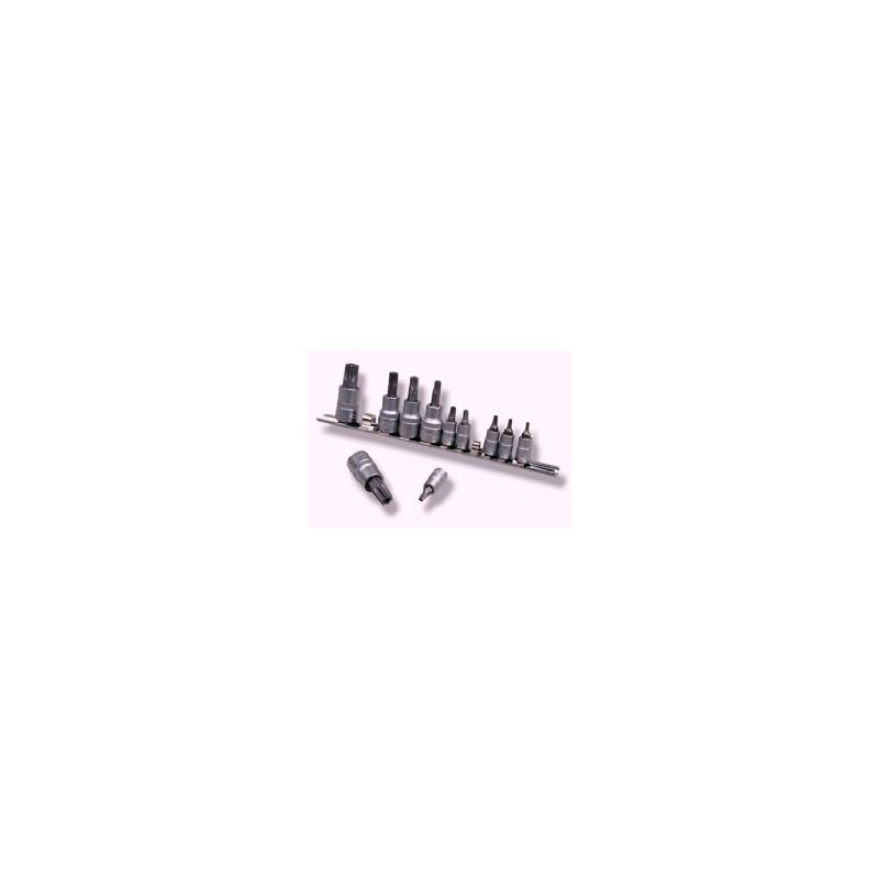 Jogo bits 1/4''-3/8'' torx c/furo interior 10-60 11pcs