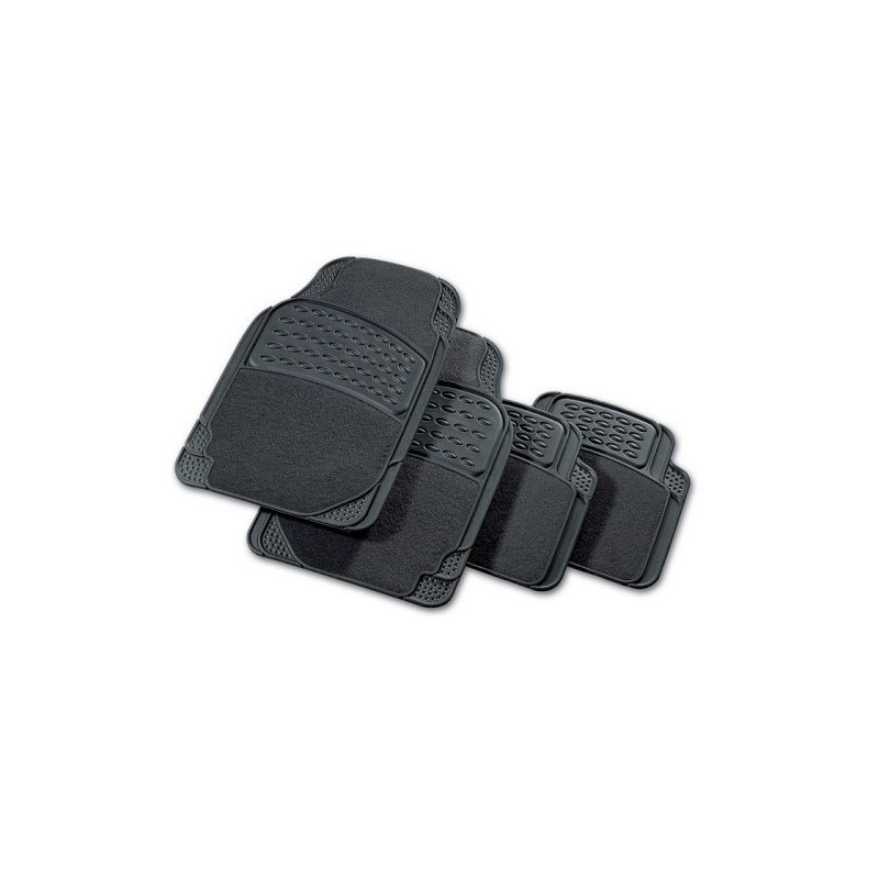 Jogo tapetes universal PVC+alcatifa Luxus 4pcs 