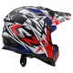 Capacete motocross LS2 MX437 FAST CORE azul-branco-vermelho