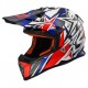 Capacete motocross LS2 MX437 FAST CORE azul-branco-vermelho