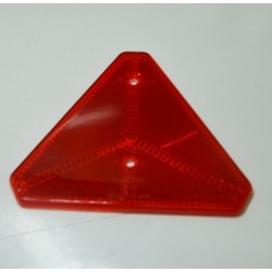 Triângulo reflector pequeno plástico c/orla vermelho