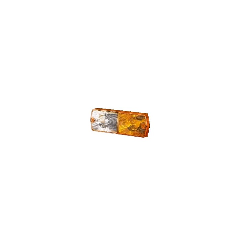 Vidro farolim trator universal frente retangular branco/amarelo