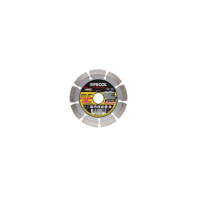Disco Diamantado G.O. 115mm MasterCut PECOL