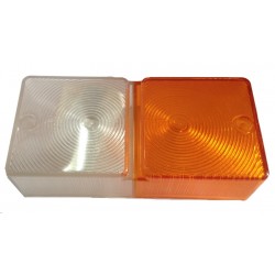 Vidro farolim trator Ford branco/vermelho