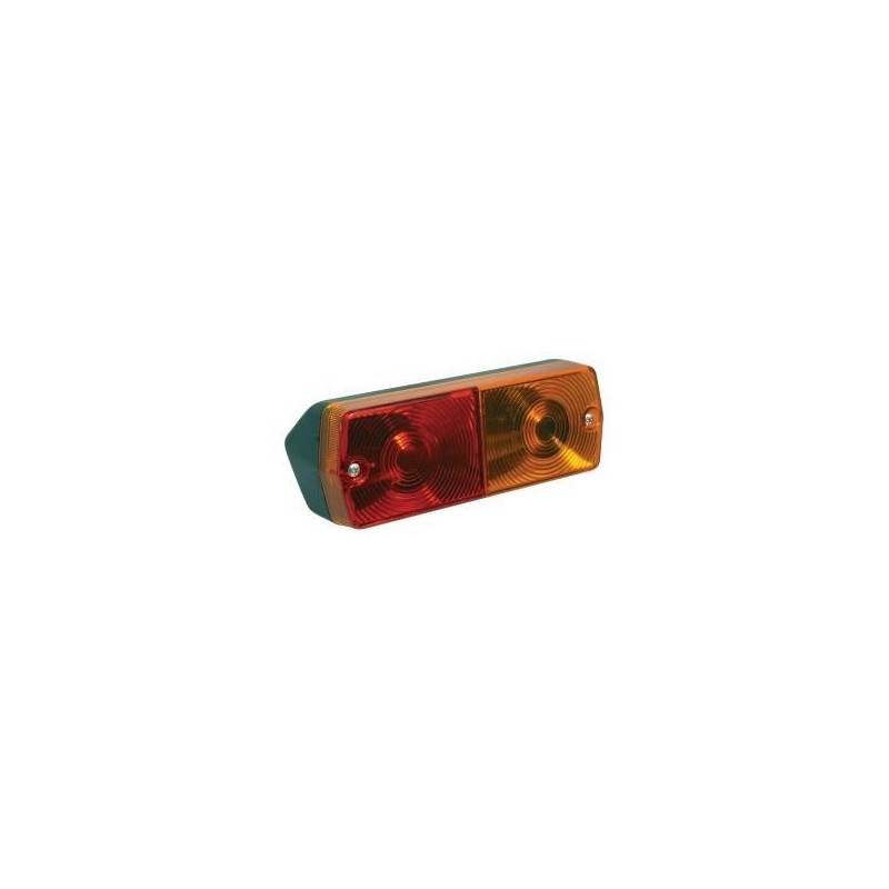 Farolim trator universal stop amarelo-vermelho retangular